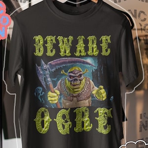 SHREK Beware Ogre Vintage Shirt, Spooky Shrek Halloween Graphic Tee