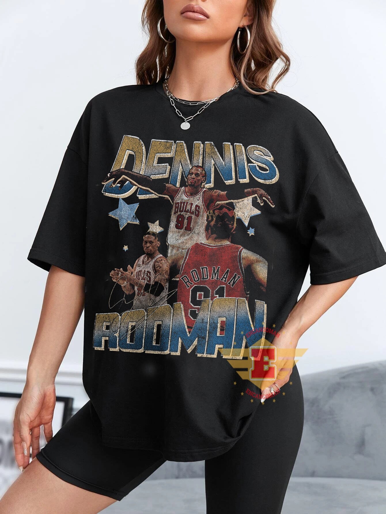 Hot Sale Basketball Boy The Worm Dennis Rodman Print T Shirt Men