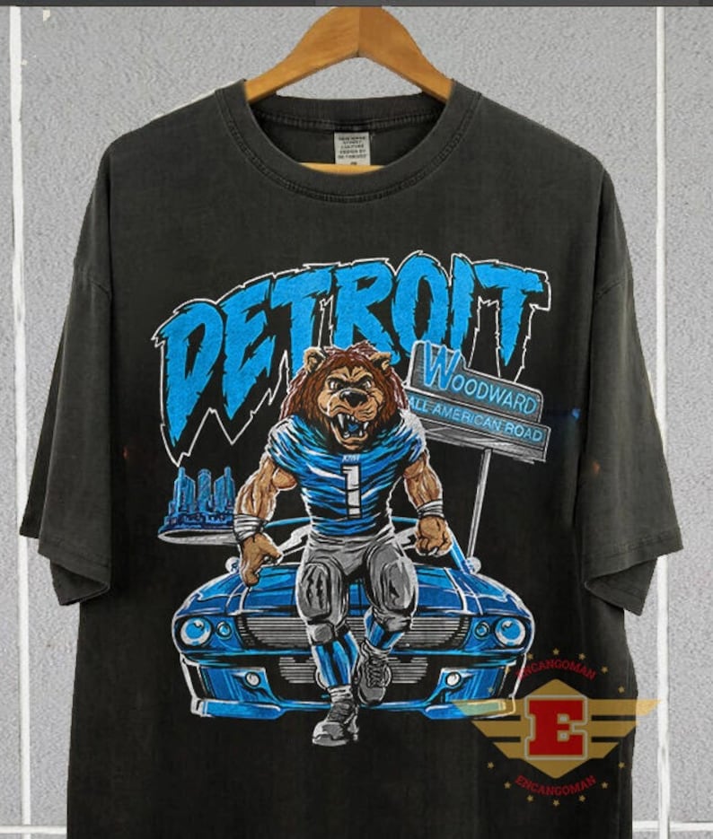 Detroit Football Shirt, Football shirt, Detroit For Fan, Detroit gift, vintage shirt,Detroit , 90s Shirt image 1