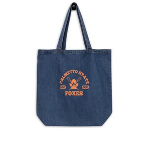 Organic Denim Foxhole Court Totle Bag Orange Text