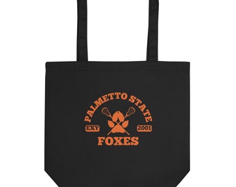 Bolsa de mano ecológica Foxhole Court con texto en naranja