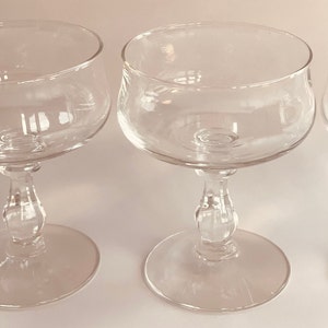 Vintage Coupe Glasses with Detailed Stem. Set of 5. image 6