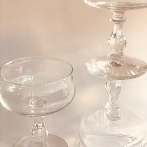 Vintage Coupe Glasses with Detailed Stem. Set of 5. image 7