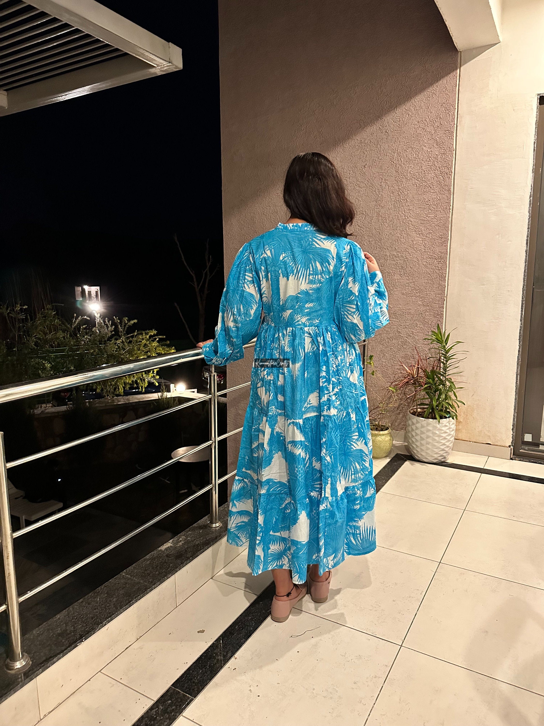 Midi Dress Mini Dress floral Long Print Block Print Dress Etsy