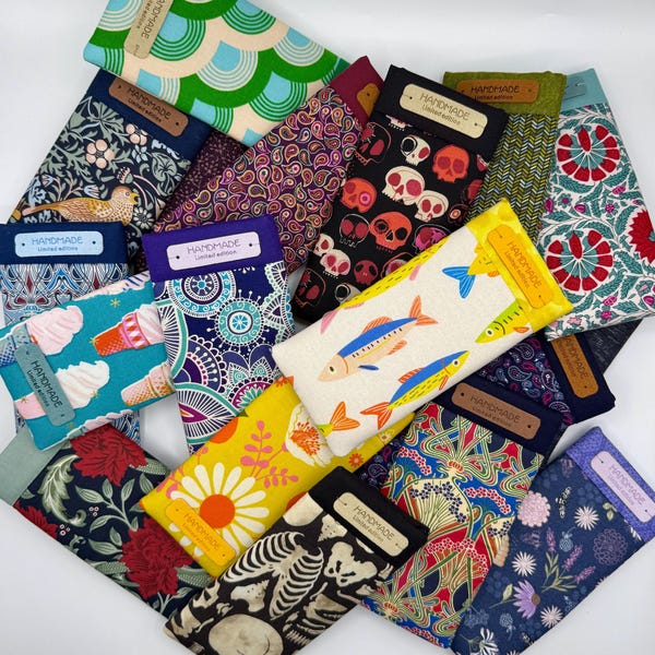 Handmade Padded Fabric Glasses Case: Cotton Eyeglasses Sleeve