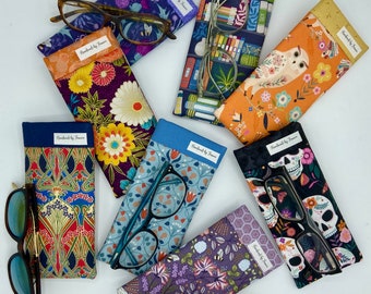 Handmade fabric glasses cases / fabric glasses pouch / sunglasses cases / spectacles cases/ padded sleeve/ eyeglasses holder