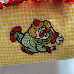 Yellow Clown Makeup Bag, Clown core Cosmetic Bag, Red Aesthetic Zipper Pouch, Clown Circus Case, Funny Clown Accessories, Big Comfy Couch zdjęcie 3