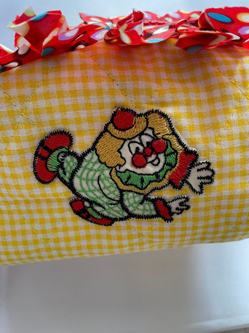 Yellow Clown Makeup Bag, Clown core Cosmetic Bag, Red Aesthetic Zipper Pouch, Clown Circus Case, Funny Clown Accessories, Big Comfy Couch image 3