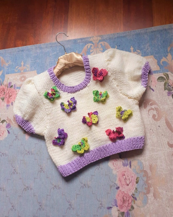 Knit Chunky Butterfly Vest, Cottagecore Vest, Butterfly Vest, Butterfly Sweater, Kawaii, Kawaii Clothes, Butterfly Clothes, Gift for Her