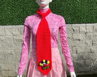Handmade Necktie Clown Type Tie, Circus Theme Tie, Colorful Tie, Unique Costume Accessory, Fun Party Wear, Gift for Her, Gift for Him