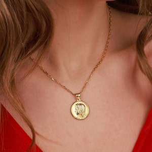 Mother Mary necklace for new mom gift, Christian jewelry for women, Virgin Mary necklace for wife&#39;s birthday gift