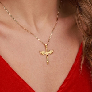 Archangel Michael sword necklace for christian gift, Protection charm necklace for mom birthday, St Michael necklace