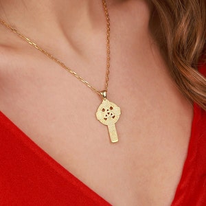 Celtic cross necklace for family gift, Spiritual necklace for women, Christian necklace for mom, Pagan necklace