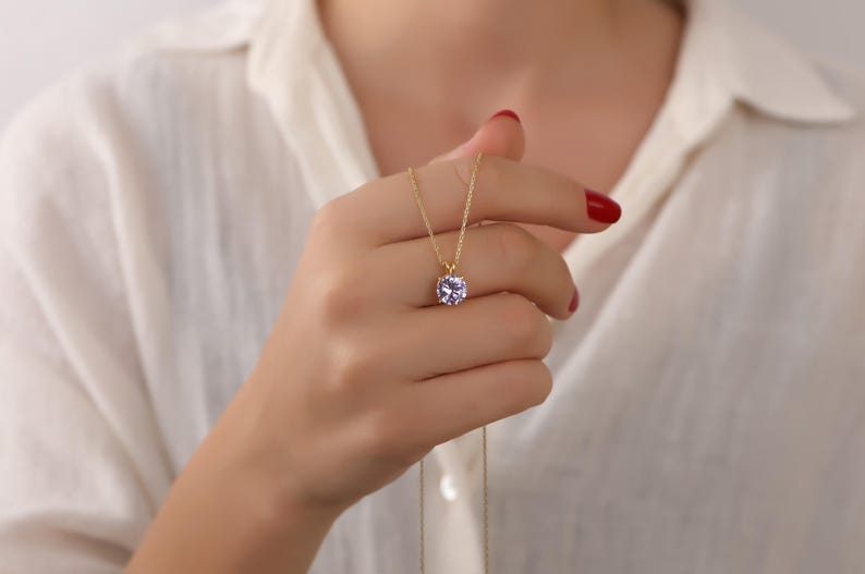 Alexandrite necklace for birthday gift