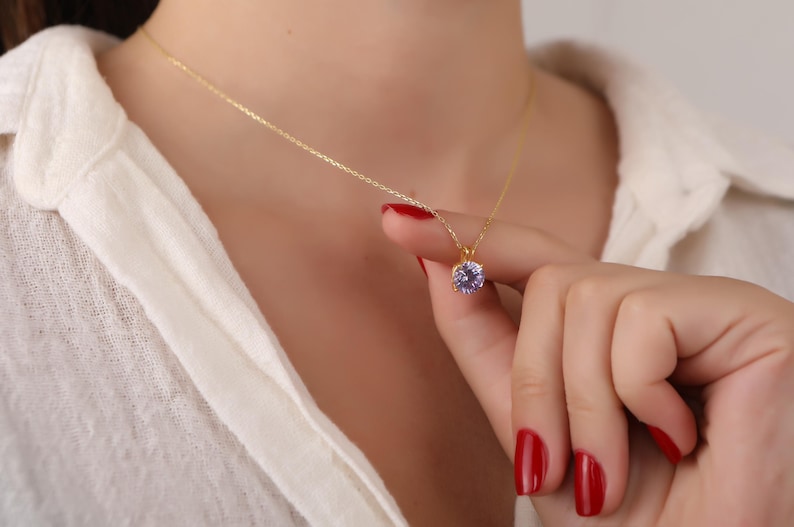 Alexandrite necklace for birthday gift