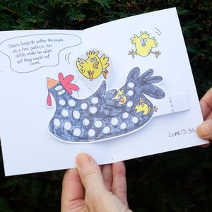 Hen Gathers Her Chicks Bibel Bastelvorlage Digital PDF Download