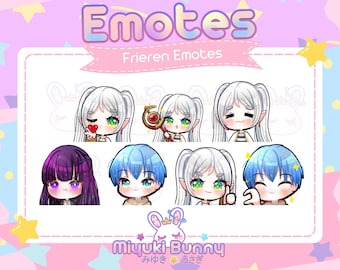 Twitch & Discord Emote Pack | White Hair Elven Mage ( 7 Character Emotes)