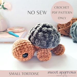 No Sew Schildkröte/Schildkröte Häkelanleitung, Amigurumi, Gehäkeltes Plüschtier, Handgemachtes Spielzeug, Instant PDF Digitaler Download, englisch