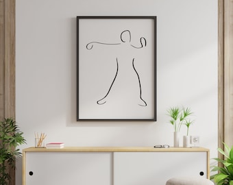 Qigong Line Art • Minimalist digital print • Line drawing • 5 JPGs in 5 sizes • Individual gift