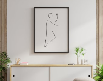 Qigong Line Art • Minimalist digital print • Line drawing • 5 JPGs in 5 sizes • Individual gift