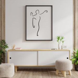 Tai Chi Line Art • Minimalist digital print • Line drawing • 5 JPGs in 5 sizes • Individual gift