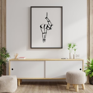 Bondage Line Art • Minimalist Digital Print • Line Drawing • 5 JPGs in 5 Sizes • Custom Gift