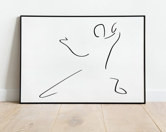 Tai Chi Line Art • Minimalist digital print • Line drawing • 5 JPGs in 5 sizes • Individual gift
