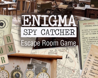 Juego de sala de escape. Juego imprimible Enigma Spy Catcher para adultos y adolescentes / DIY Logic Puzzle Party Game / Imprimir en casa Escape Room Kit