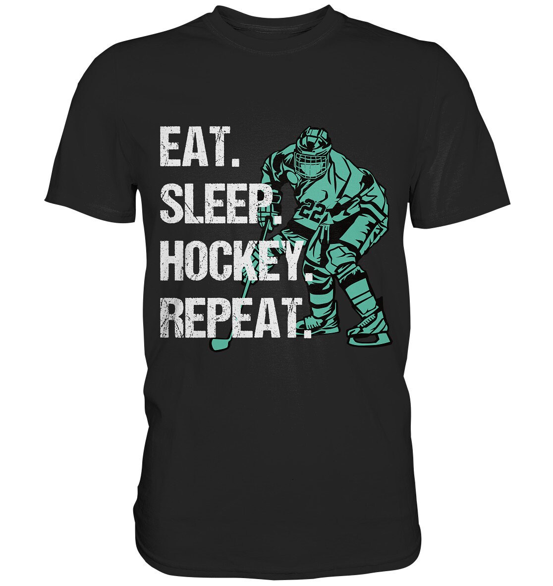Eat Sleep Hockey Repeat Funny Ice Hockey Player T-Shirt