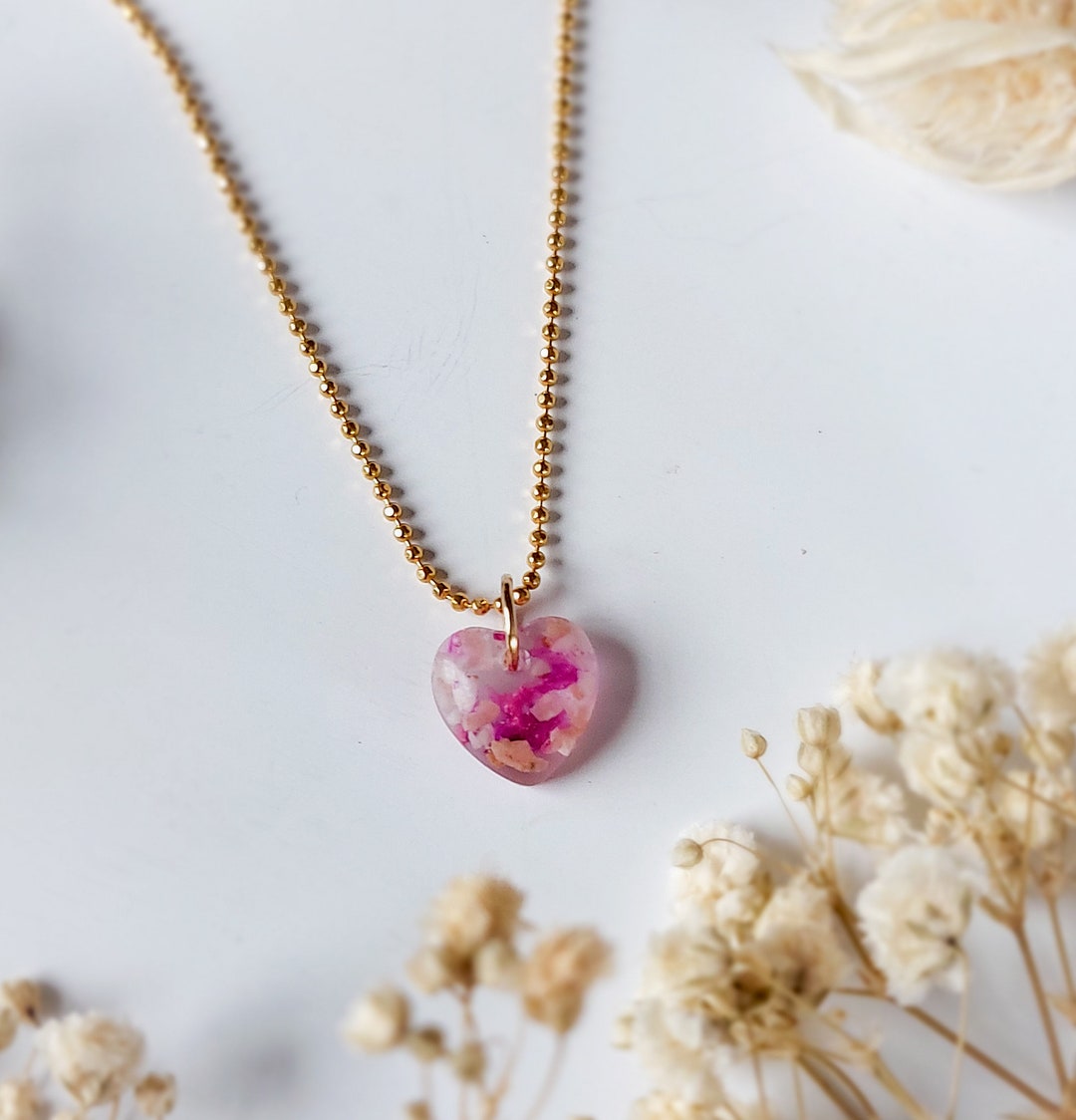 Kette Für Freundin Zum Geburtstag Pinke Herz Kette Resin Schmuck für Frauen Geburtstag - Etsy Österreich