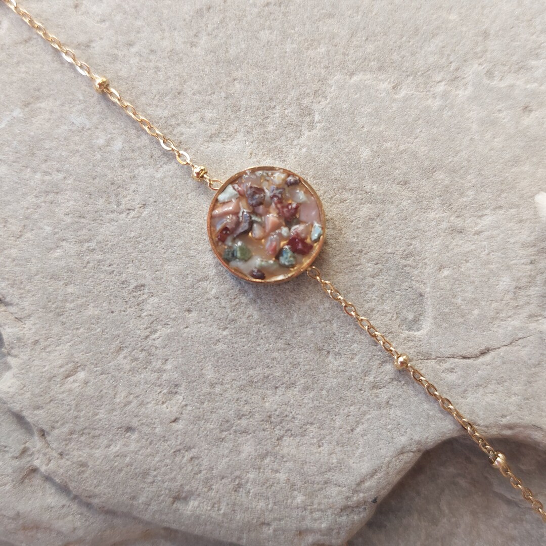 Jenosy Goldarmband Frauen - Handgefertigtes Perlenarmband Mit Steinen