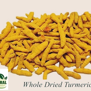 Indischer Bio-Kurkuma-Wurzelfinger | 100 % natürliche, sonnengetrocknete Curcuma Longa | Frisches und aromatisches Gewürz zum Backen und Kochen