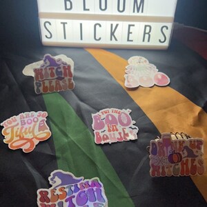 6 Pack of Waterproof Holographic Halloween Stickers. Cute Halloween Stickers, Witchy Sticker Pack, Spooky Stickers,Ghost Stickers