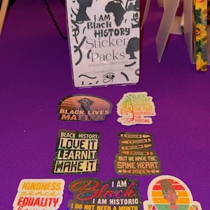 Black Herstory Sticker Pack (8 Stück) | 2025 Schwarze Geschichte, Schwarze Frauen, Black Lives Matter, Baum des Lebens & Empowerment Stickers