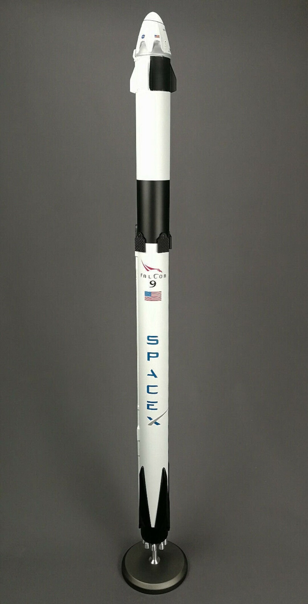 172 Scale Model Spacex Rocket Falcon 9 Block 5 Crew Dragon, Made of