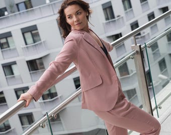 Luxury Ethical Pink Suit Blazer - Personalised, 45 Sizes, Custom Fit