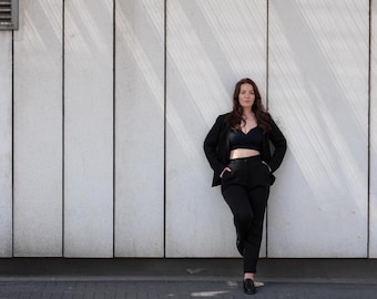 Luxury Ethical Black Suit Trousers - Personalised, 45 Sizes, Custom Fit