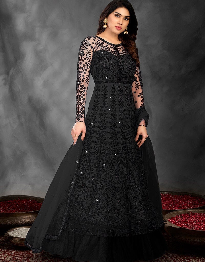 net frock suit design