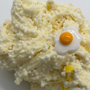 SCRAMBLED EGGS Sensory Slime Uk Asmr Cronchy Floam Jelly Cube Textured