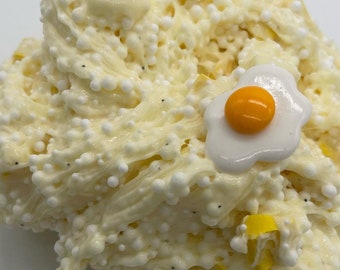 SCRAMBLED EGGS Sensory Slime Uk Asmr Cronchy Floam Jelly Cube Textured