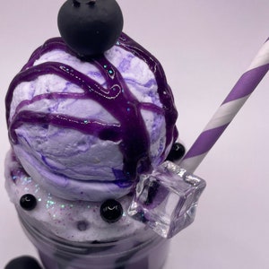 NEW* Blueberry Boba Float Slime Asmr Sensory Food Theme Gift Idea Cloud Butter DIY Clay