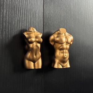 Torso Drawer Pull, Modern Gold Cabinet Knob