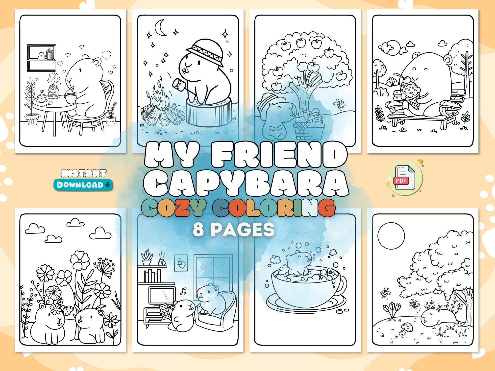 Cozy Coloring Capybara: Super Cute Animal Character - My Friend ...