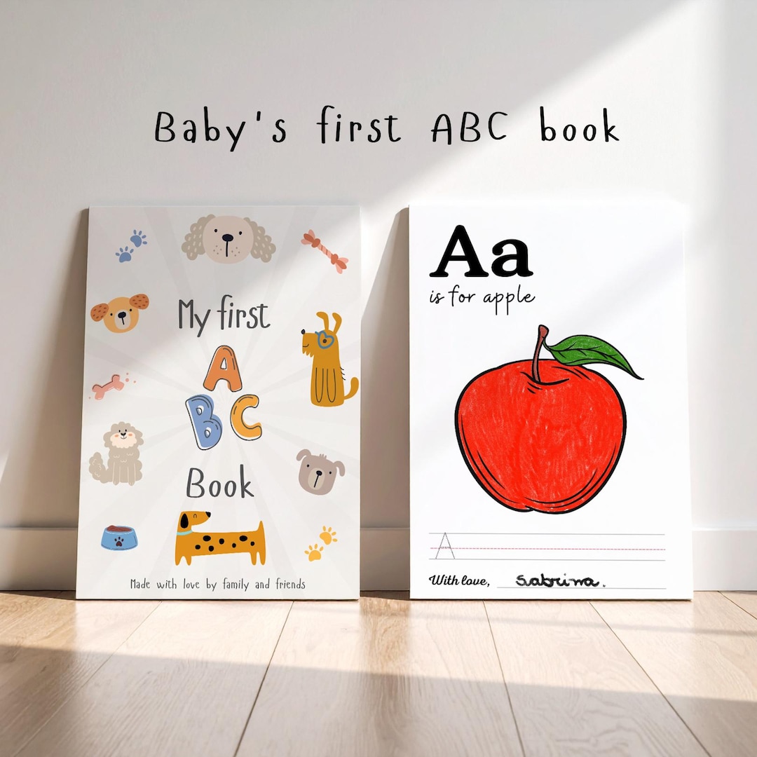 Babys First Abc Book Baby Shower Game Baby Alphabet Book Baby Shower ...