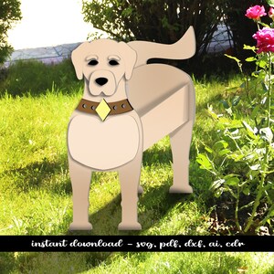 Labrador Übertopf 1/8 '' 1/6 '' 1/4 '' Hund Topflappen Blumen Garten Dekor SVG Laser-Datei Sofort-Download Bestseller Digitale SVG Lightburn