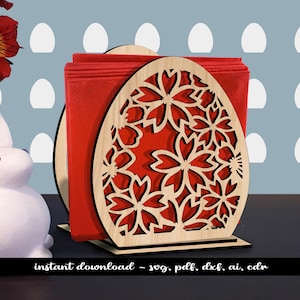 Ostern Blumen Display Serviettenhalter Muster 3D Home Blumendekoration SVG Glowforge Laser Cut Dateien Lightburn Bestseller Digital Beliebt