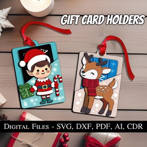 Dollardeal kerst hert elf cadeau kaarthouder ornament SVG laser boom speelgoed cadeau digitale bestseller sneeuw winter lint cadeau sjaal gewei