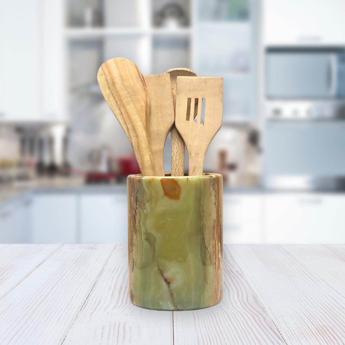Green Onyx Utensil Holder Elegant Kitchen Organizer & Decor Housewarming Gift Best Christmas Gifts Multi Purpose Use - Etsy