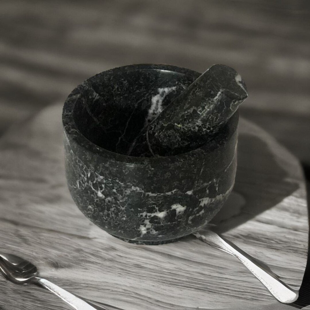 Onyx Mortar Pestle Set in Round Shape 4,spice Grinder,weed Grinder