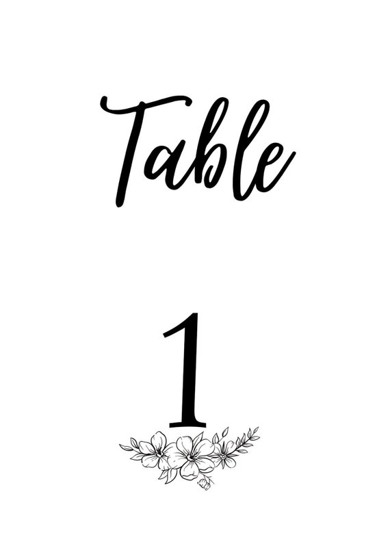 Printable Table Numbers Etsy